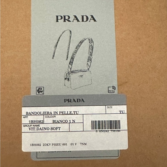 Prada White Calfskin Small Leather Shoulder Bag - Picture 9 of 9